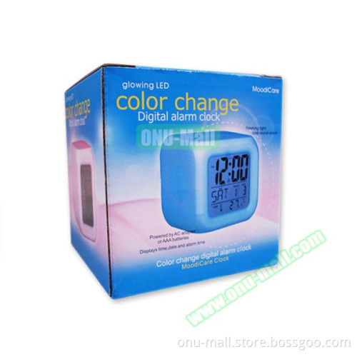Custom DIY Thermometer Digital Alarm Clock with LED Light Changing
